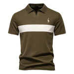 Men’s Short Sleeve Color-Block Polo Shirt