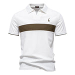 Men’s Short Sleeve Color-Block Polo Shirt