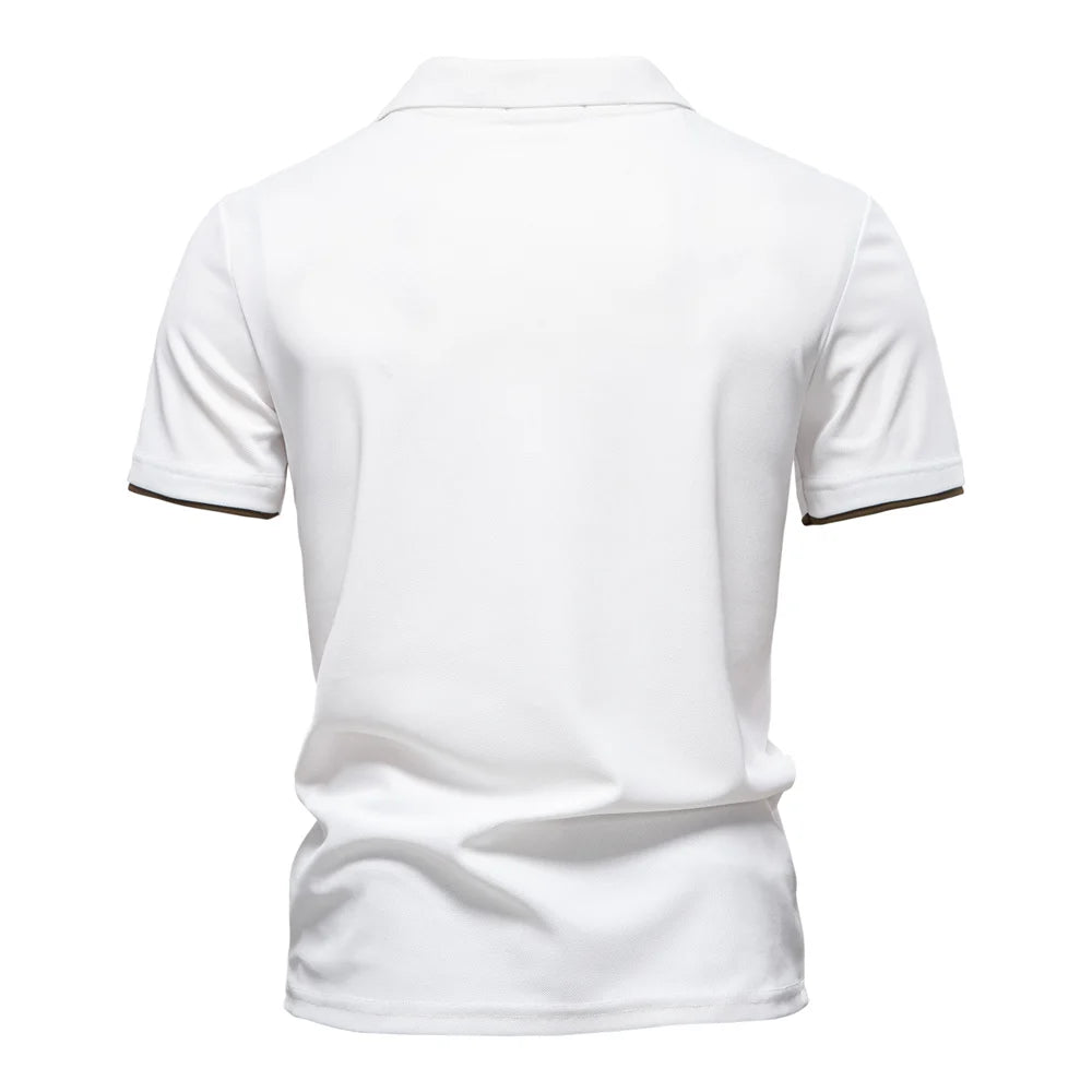 Men’s Short Sleeve Color-Block Polo Shirt