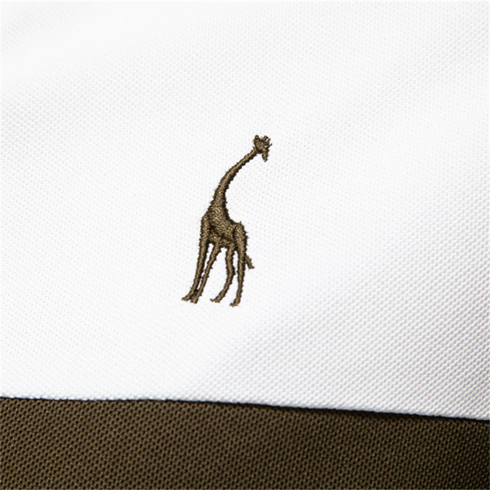 Men’s Short Sleeve Color-Block Polo Shirt