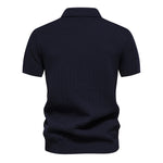 Men’s Short Sleeve Stripe Quarter-Zip Polo Shirt