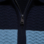 Men’s Short Sleeve Stripe Quarter-Zip Polo Shirt