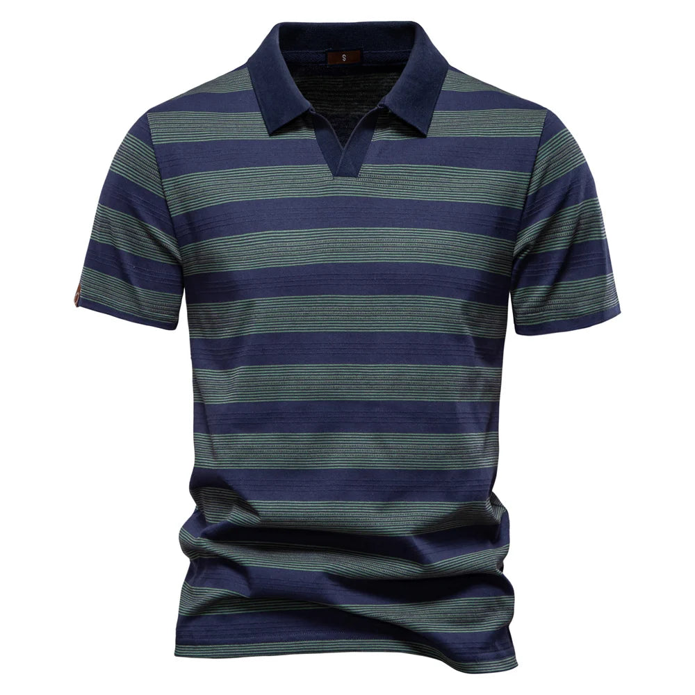 Men’s Short Sleeve Striped Polo Shirt