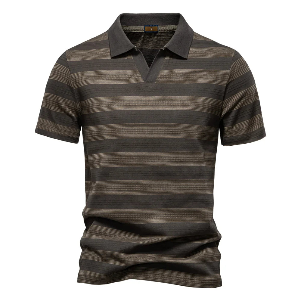 Men’s Short Sleeve Striped Polo Shirt