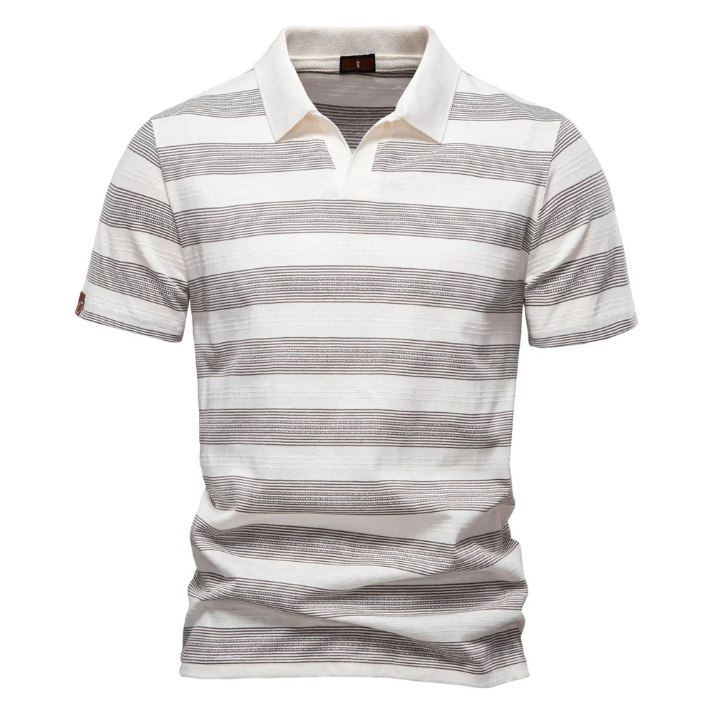 Men’s Short Sleeve Striped Polo Shirt