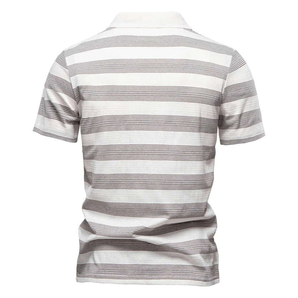 Men’s Short Sleeve Striped Polo Shirt