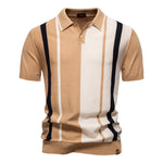 Men’s Short Sleeve Vertical Stripe Polo Shirt