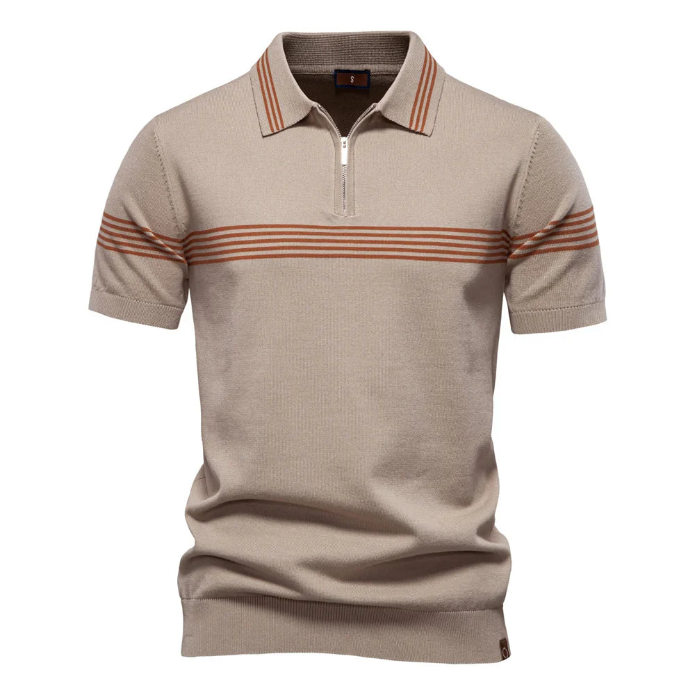 Men’s Short Sleeve Zip Polo Shirt