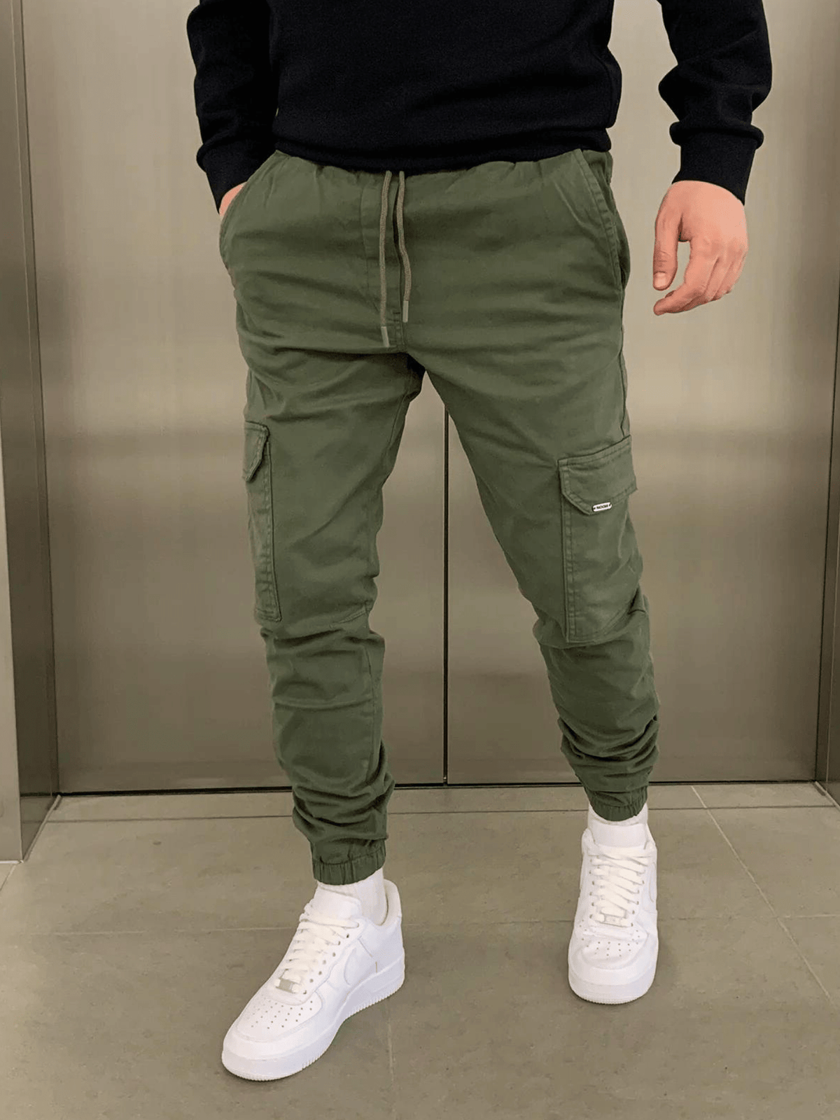 Men’s Slim Fit Drawstring Cargo Pants