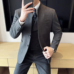 Men’s Stand Collar Single Breasted Two Piece Formal Suit