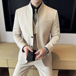 Men’s Stand Collar Single Breasted Two Piece Formal Suit