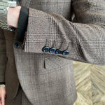 Men’s Three Piece Check Suit with Notch Lapel