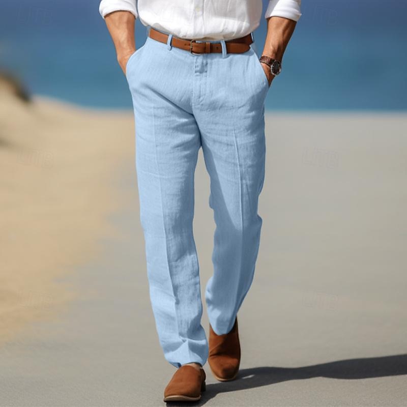 Men's Belt-Loop Straight Cut Pants