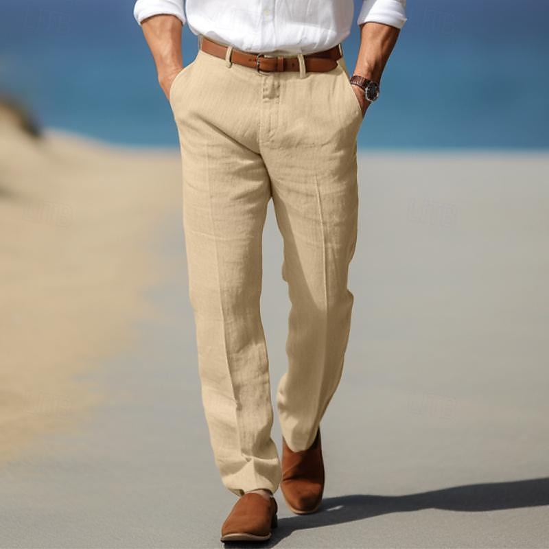 Men's Belt-Loop Straight Cut Pants