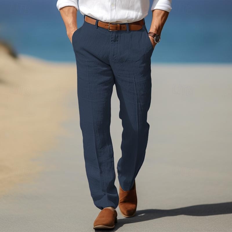 Men's Belt-Loop Straight Cut Pants