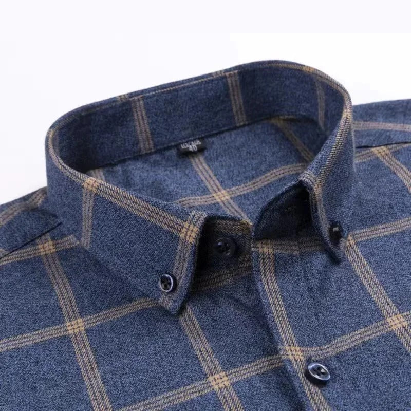 Men’s Button Down Check Long Sleeve Shirt