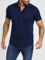 Men’s Button Down Short Sleeve Collared Casual Shirt