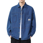 Men’s Button Front Chest Pocket Denim Shirt Jacket