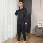 Men’s Button Front Long Sleeve 2 Piece Pajama Set