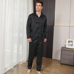 Men’s Button Front Long Sleeve 2 Piece Pajama Set