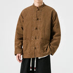 Men’s Button Front Stand Collar Corduroy Jacket
