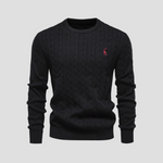 Men’s Cable Knit Crew Neck Long Sleeve Sweater