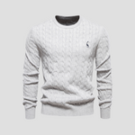 Men’s Cable Knit Crew Neck Long Sleeve Sweater