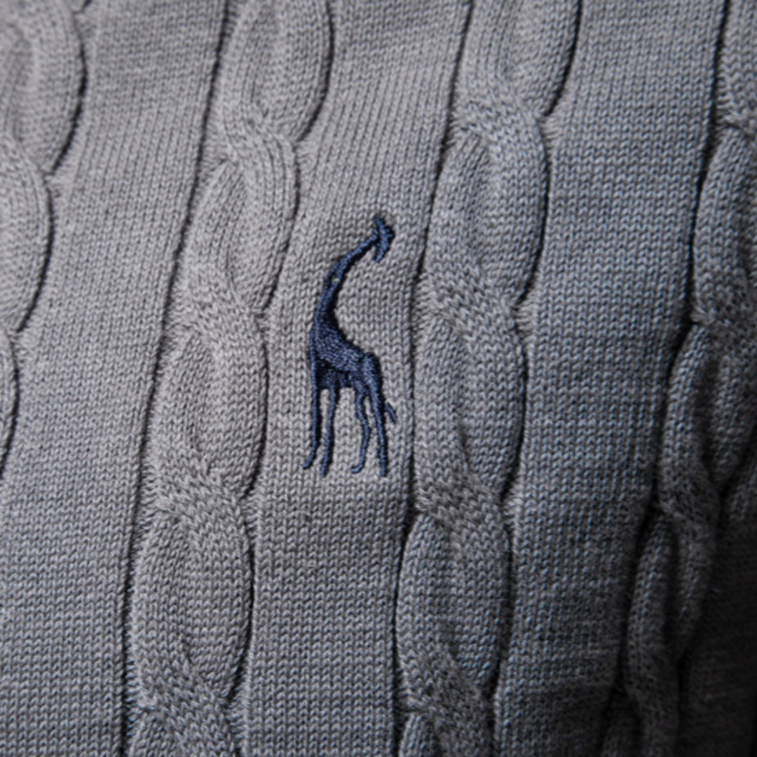 Men’s Cable Knit Crew Neck Long Sleeve Sweater