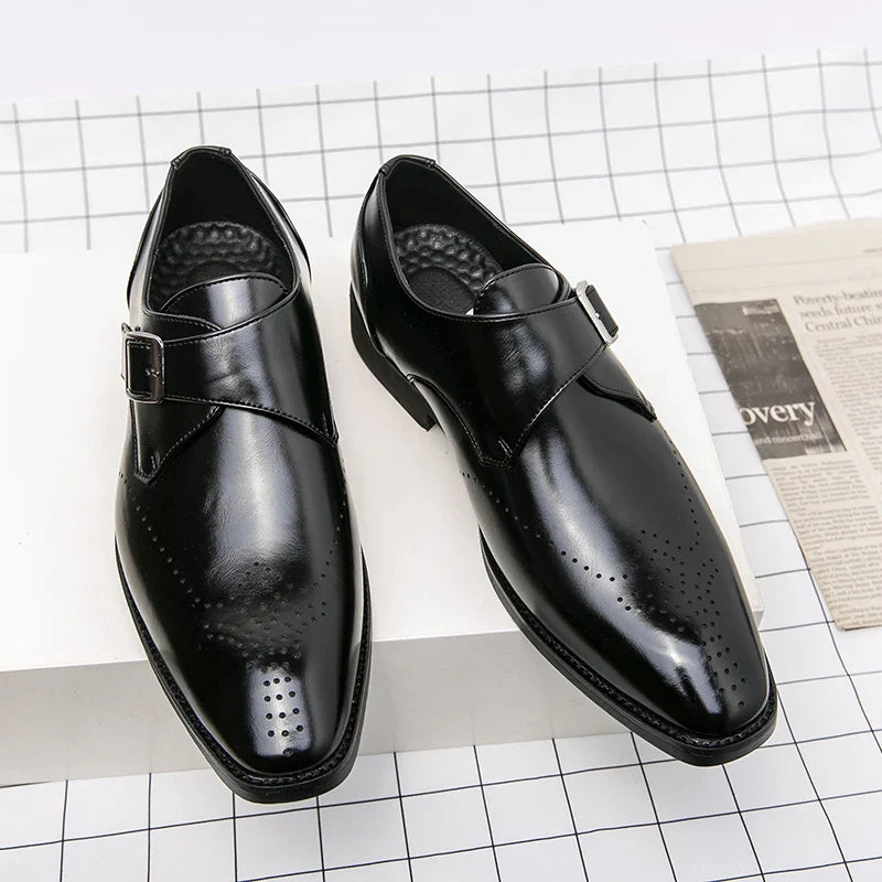 Men’s Closed Toe Buckle Strap Formal Dress Shoes