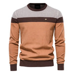 Men’s Color Block Crew Neck Long Sleeve Knit Sweater