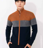 Men’s Color Block Full Zip Knit Cardigan