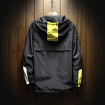 Men’s Color Block Hooded Half Zip Windbreaker Jacket