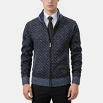 Men’s Diamond Pattern Full Zip Knit Cardigan
