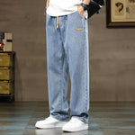 Men’s Drawstring Waist Wide Leg Jeans