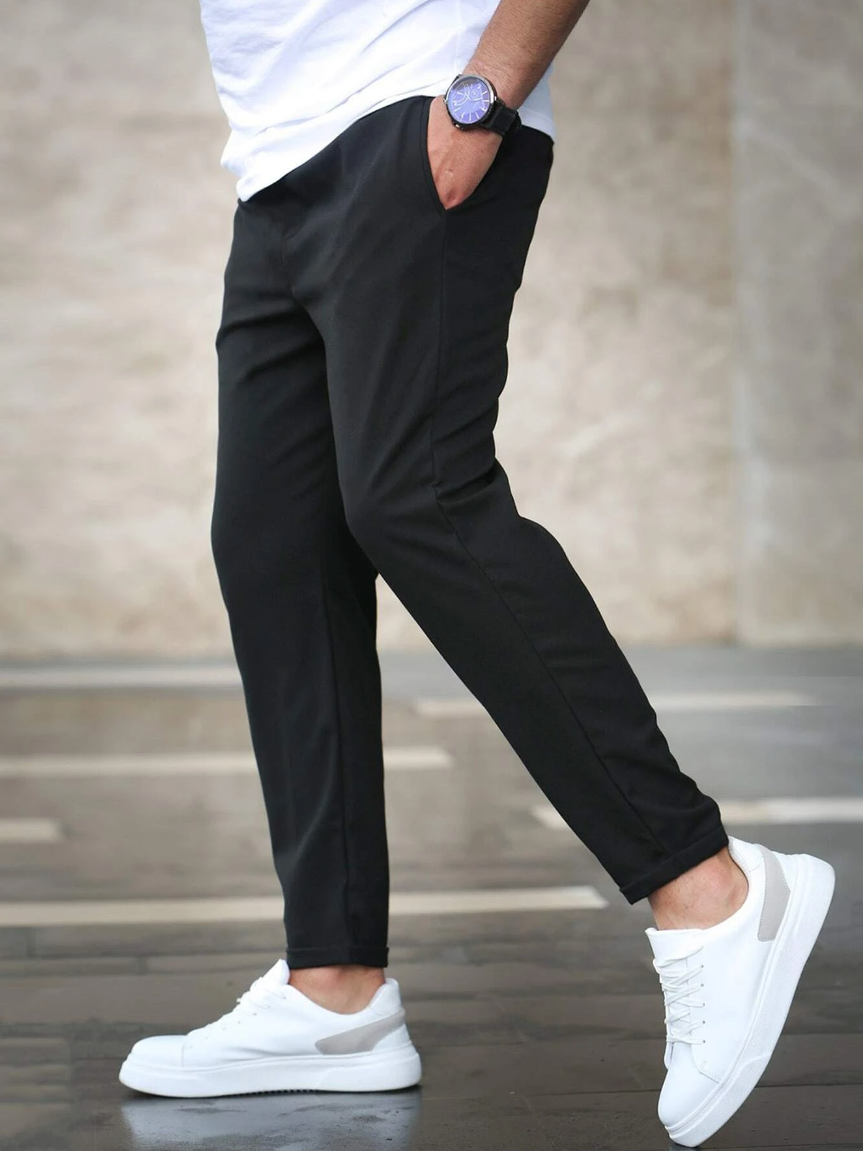 Men’s Elastic Waist Drawstring Slim Fit Pants