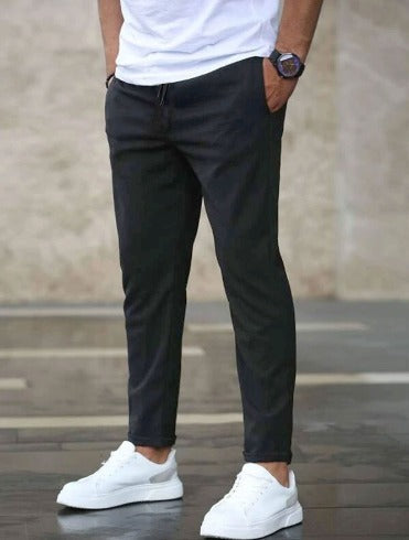 Men’s Elastic Waist Drawstring Slim Fit Pants