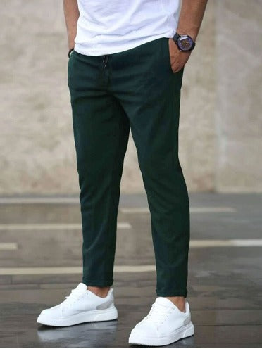 Men’s Elastic Waist Drawstring Slim Fit Pants