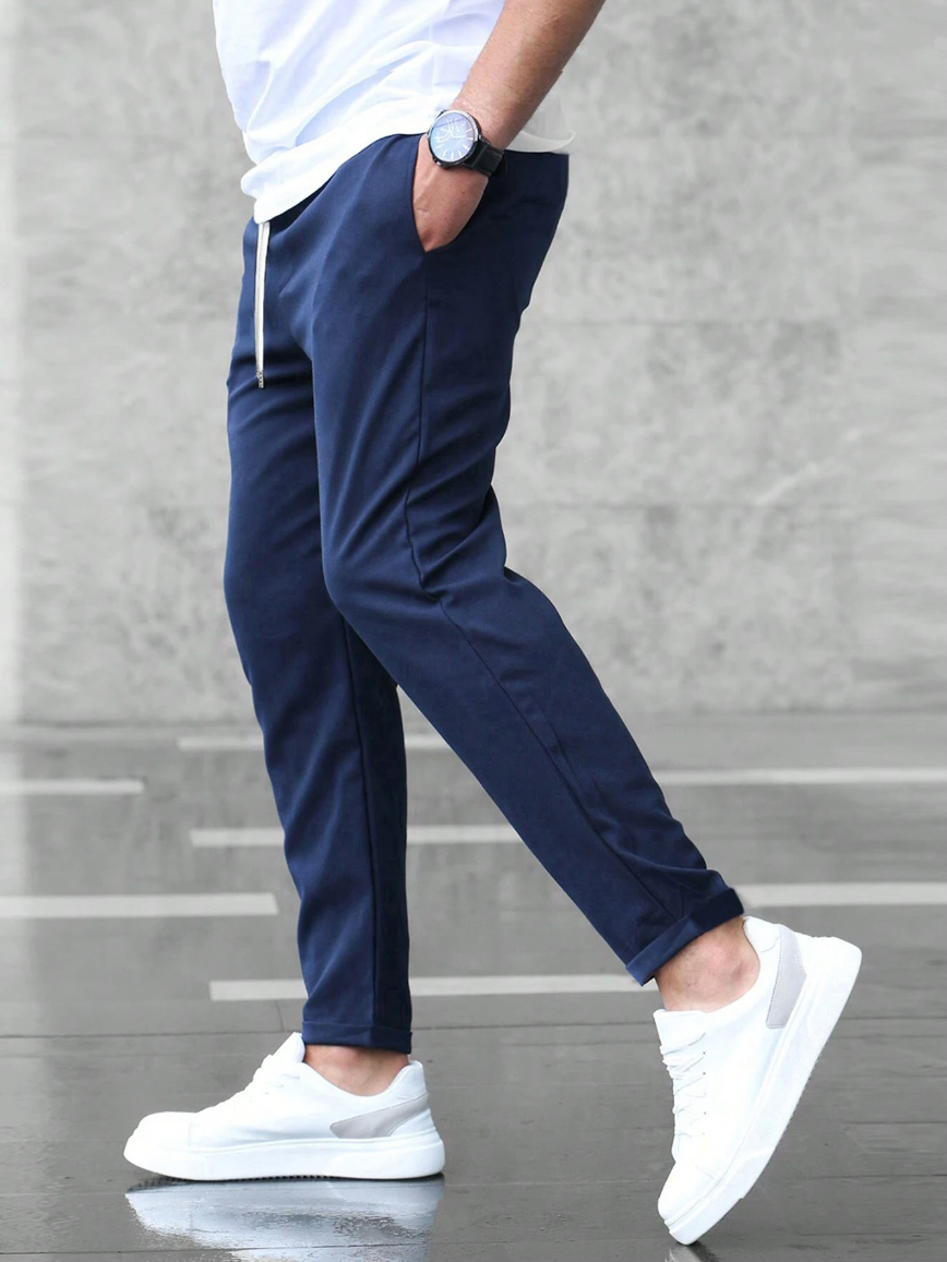Men’s Elastic Waist Drawstring Slim Fit Pants