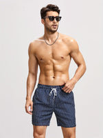 Men’s Elastic Waist Drawstring Swimming Trunks