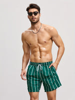 Men’s Elastic Waist Drawstring Swimming Trunks