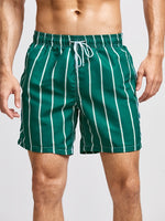Men’s Elastic Waist Drawstring Swimming Trunks