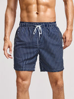 Men’s Elastic Waist Drawstring Swimming Trunks