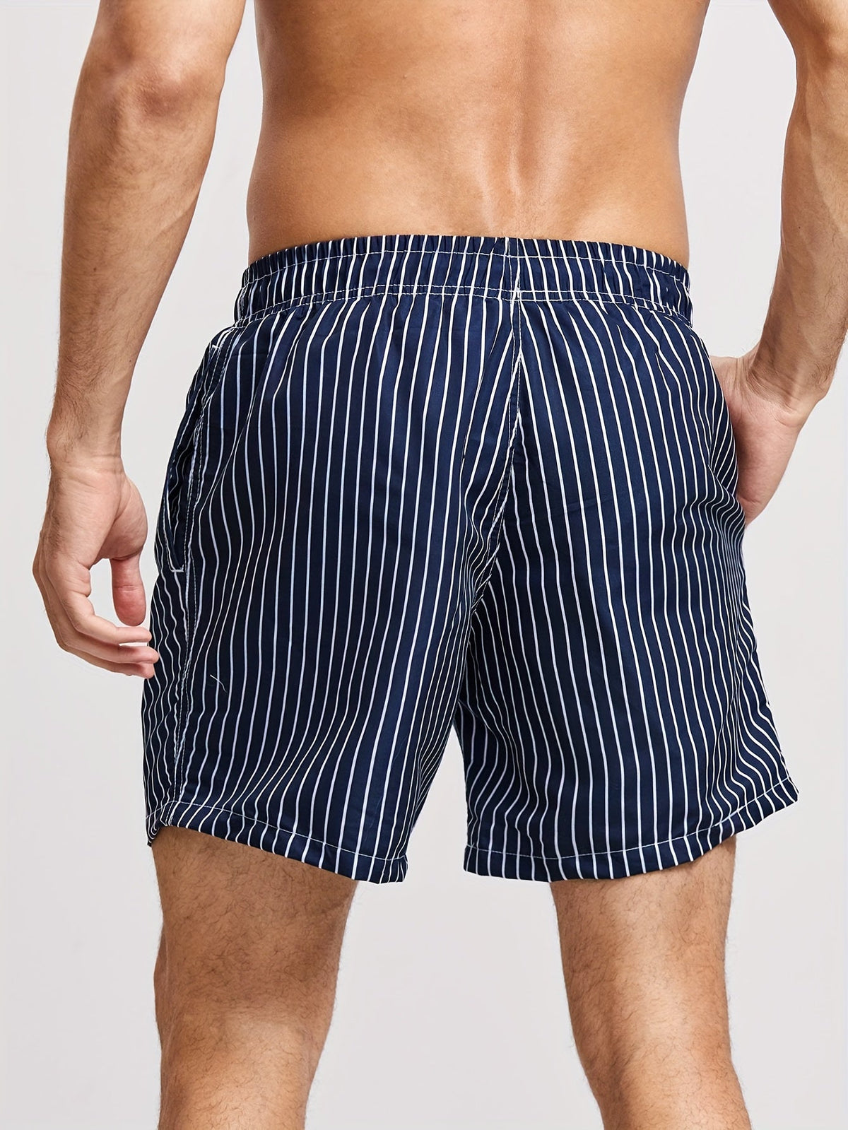 Men’s Elastic Waist Drawstring Swimming Trunks