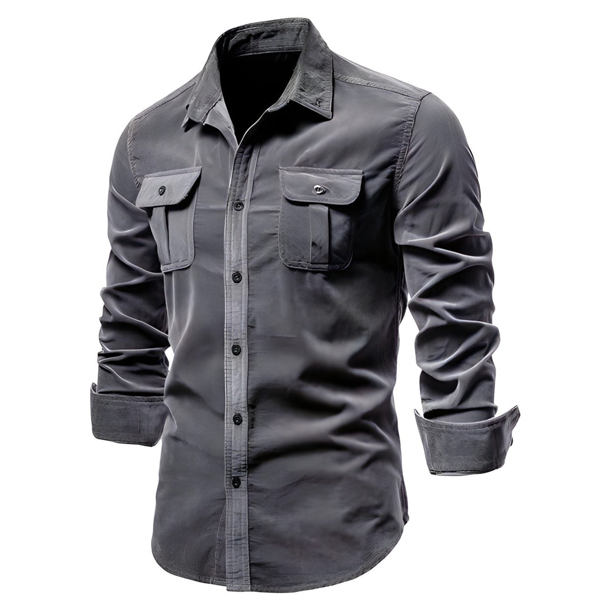Men’s Flap Chest Pockets Button Down Shirt