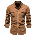 Men’s Flap Chest Pockets Button Down Shirt