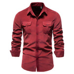 Men’s Flap Chest Pockets Button Down Shirt