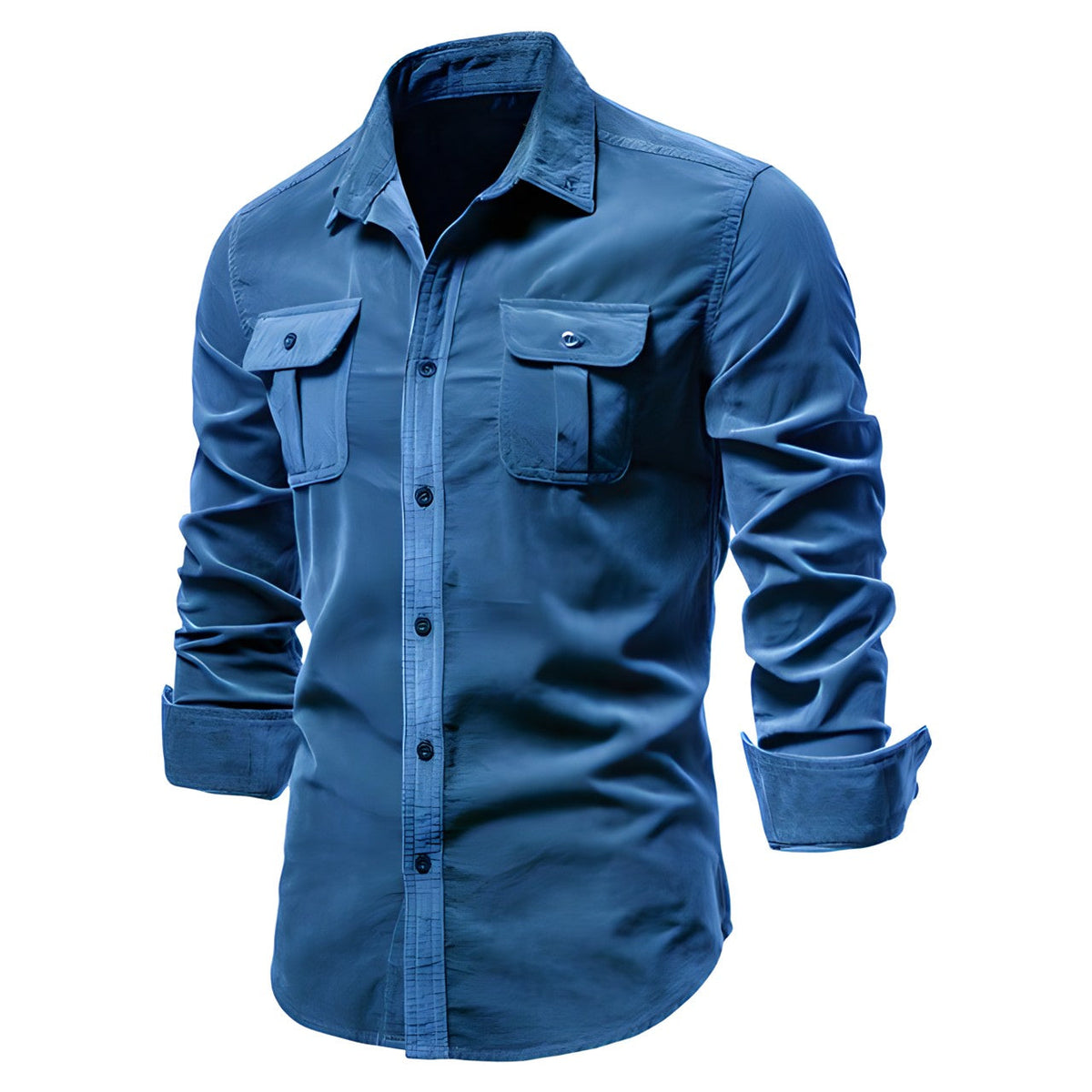 Men’s Flap Chest Pockets Button Down Shirt