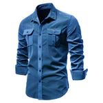 Men’s Flap Chest Pockets Button Down Shirt