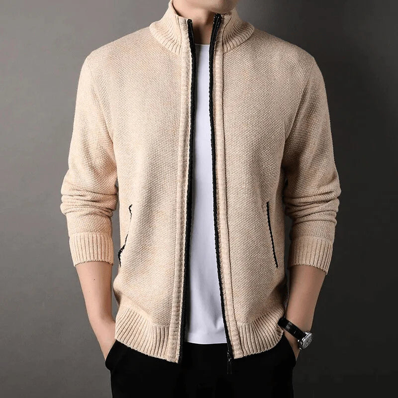 Men’s Full Zip Stand Collar Cardigan