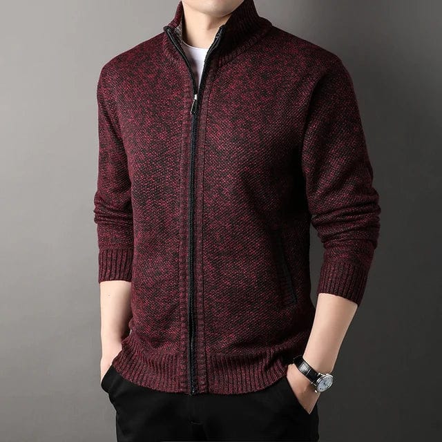 Men’s Full Zip Stand Collar Cardigan